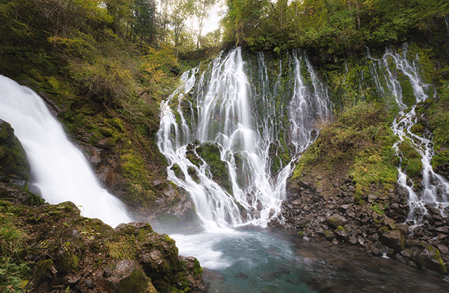 五色ヶ原の森の滝
